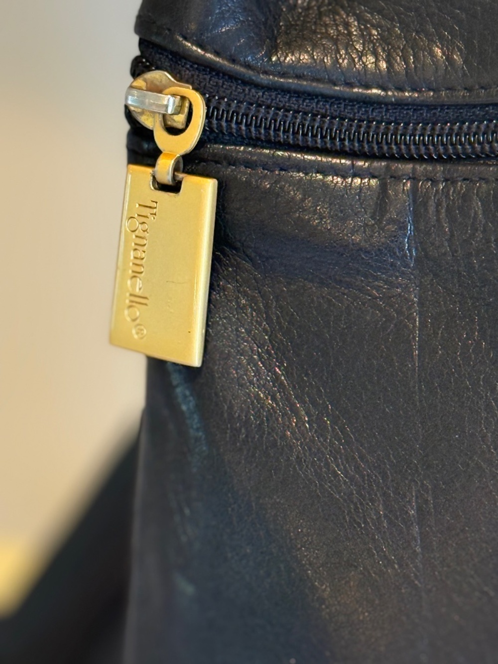 Tignanello Black Leather Backpack - Picture 3 of 7